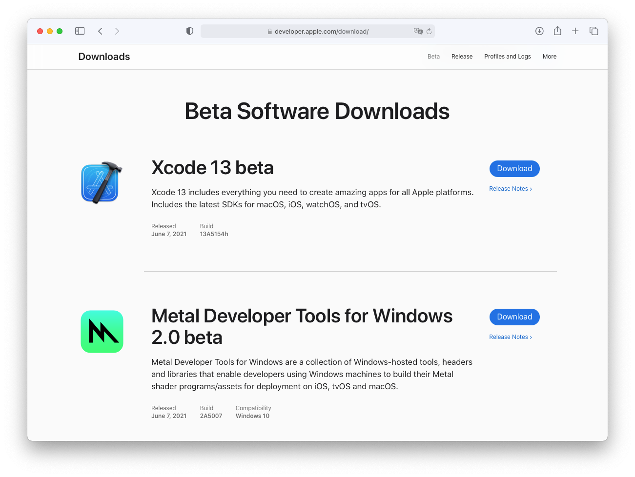 Apple Developer Website